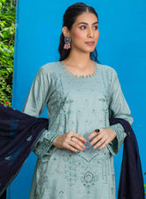 Royal Attire By Pashmina Embroidered Cotton Satin 3 Piece Unstitched Suit P24RA D-06